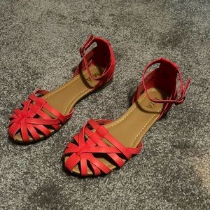 Red sandals rarely worn